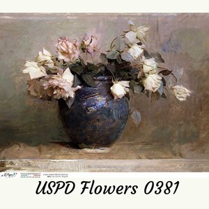 Flower Vase 0381 | Rice Paper Decoupage | US Paper Designs | A4