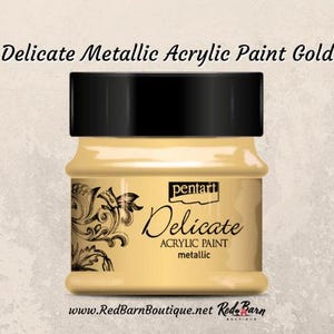Gold Delicate Metallic Acrylic Paint Pentart 50ml image 3