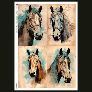 Horse Sketches | Rice Paper Decoupage | Animals 0223 | Paper Designs Italy | A4 and A3
