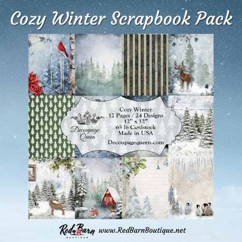 Decoupage Queen Cozy Winter Scrapbook Set