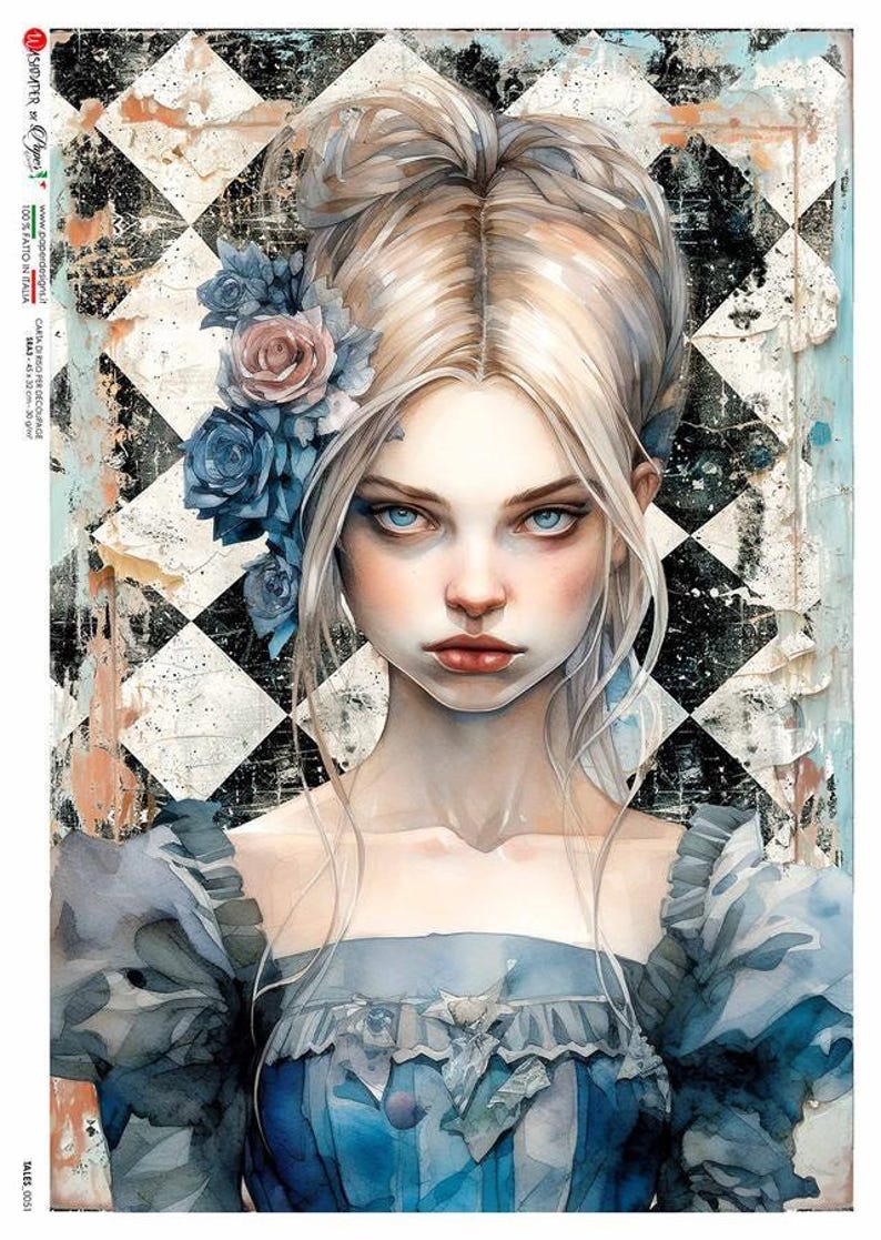 Alicia Oscura / Decoupage en Papel de Arroz / Paper Designs Tales 0051 / A4 y A3 imagen 3