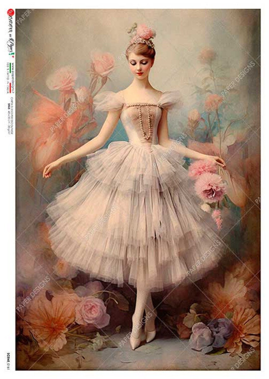 Elegant Ballerina Soft Pink | Rice Paper Decoupage | US Paper Designs ...