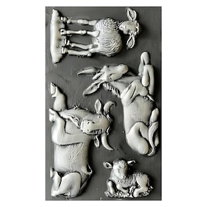 Nativity Animals | Décor Moulds | Decoupage Queen | 8" x 5" | Mixed Media | Limited Edition