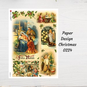 Christmas 0224 | Rice Paper Decoupage | US Paper Designs | 2 Sizes