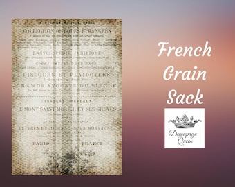 French Grain Sack | Decoupage Queen | Rice Paper Decoupage | 2 Sizes
