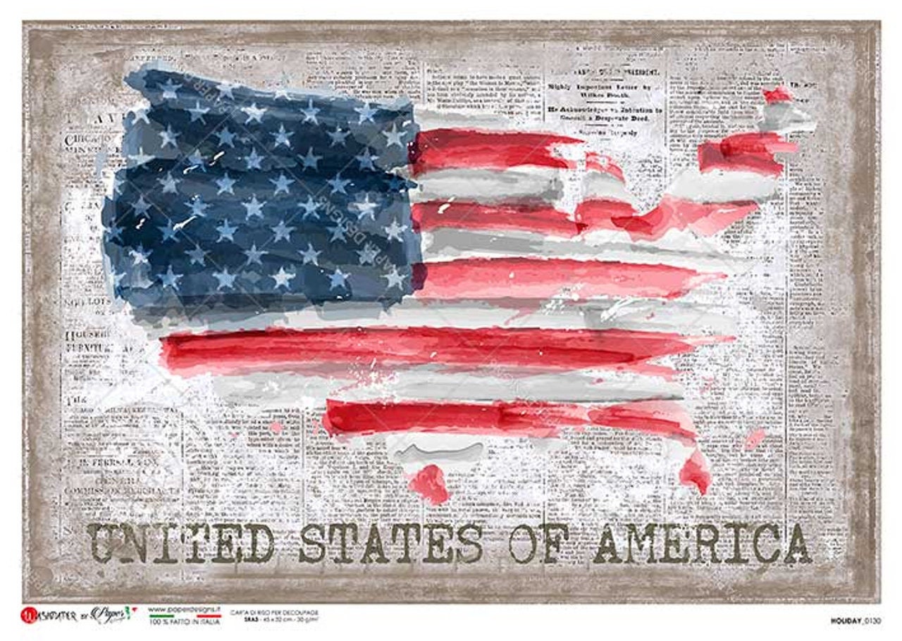 Watercolor Map | Rice Paper Decoupage | Paper Designs 0130 | Decoupage Paper | A4 & A3