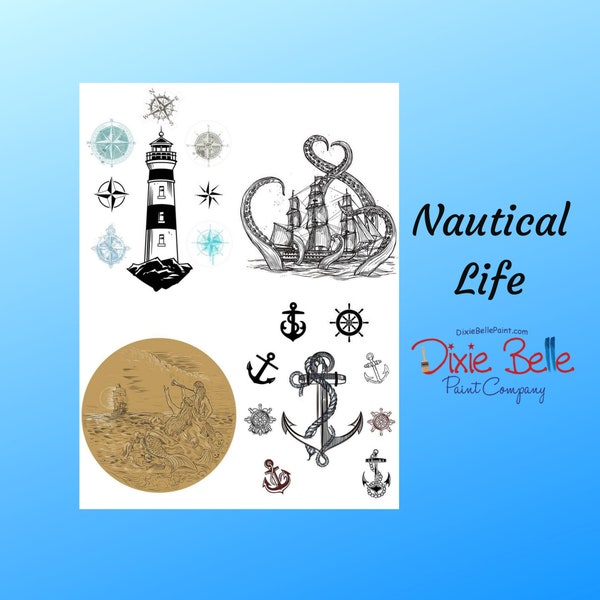 Nautical Life | Rub On Transfer | Dixie Belle Paint | 24" x 32"