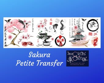 Sakura | Rub On Furniture Transfers | Hokus Pokus | Furniture Decals | Petite Transfer | 3 Sheets