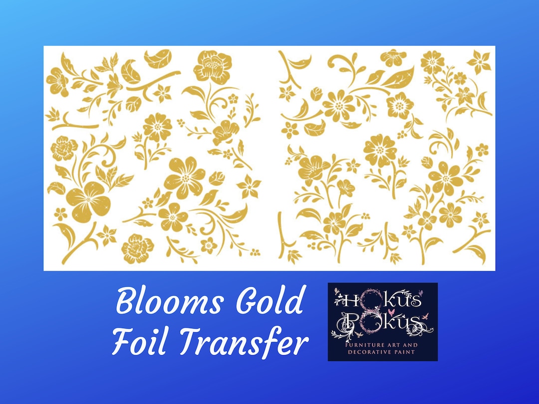 Blooms Gold Foil Rub on Transfer Hokus Pokus 12 Etsy