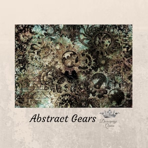 Abstract Gears | Rice Paper Decoupage | Decoupage Queen | 2 Sizes | RETIRED