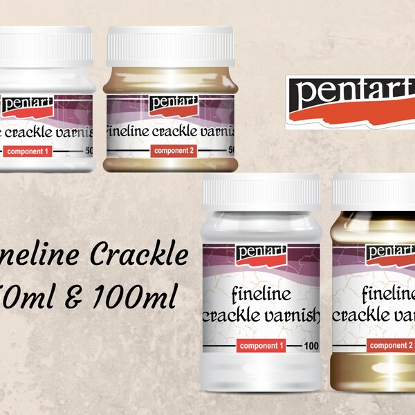 Crackle - Fineline Varnish - 2 Step - Pentart - 50ml or 100ml Set