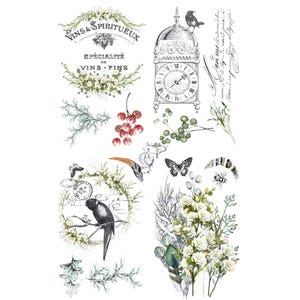 L’Horloge | Rub On Furniture Transfers | Hokus Pokus | Furniture Decals | 35&quot; X 23&quot;