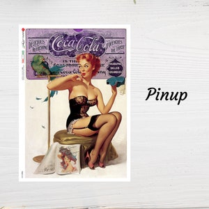 Pinup 0028 | Rice Paper Decoupage | Paper Designs | 2 Sizes