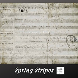 Spring Stripes | Rice Paper Decoupage | Decoupage Queen | 2 Sizes