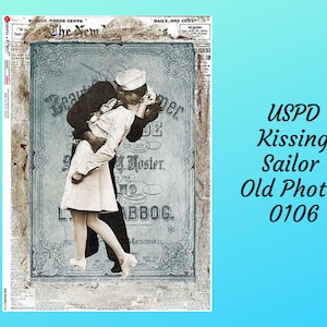 Kissing Sailor Old Photos 0106 | Rice Paper Decoupage | Paper Designs | A4