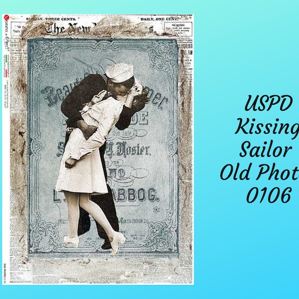 Kissing Sailor Old Photos 0106 | Rice Paper Decoupage | Paper Designs | A4