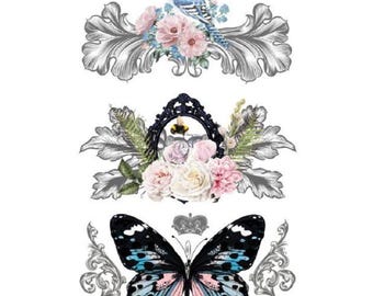 Fleurs Et Vie  | Rub On Furniture Transfers | Hokus Pokus | Furniture Decals | 35 x 23