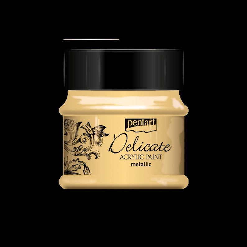 Gold Delicate Metallic Acrylic Paint Pentart 50ml image 1
