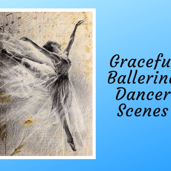 Graceful Ballerina Dancer Scenes 0132 | Rice Paper Decoupage | Paper Designs | A4