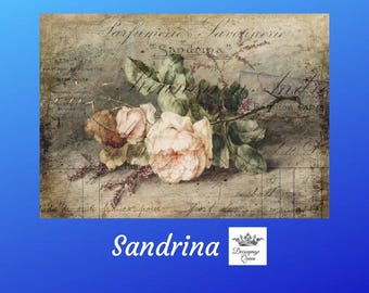 Sandrina | Rice Paper Decoupage |Decoupage Queen | A2 and A1