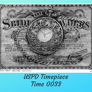 Timepiece Gray 0033 | Rice Paper Decoupage | Paper Designs | A4