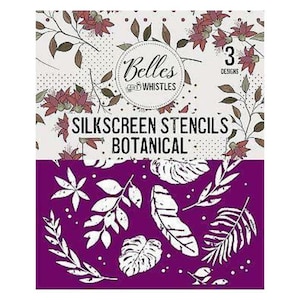 Botanical Silkscreen Stencil | Dixie Belle Paint | Belles and Whistles | Mixed Media | 3 Sheets