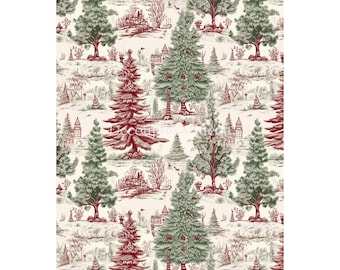 Evergreen Toile | Rice Paper Decoupage | Decoupage Queen | New | A4
