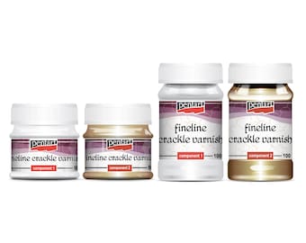Fineline Varnish | Crackle | 2 Step | Mixed Media | Pentart | 50ml or 100ml Set
