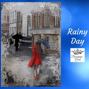 Rainy Day | Rice Paper Decoupage | Decoupage Queen | A2 16.5" x 23.4"