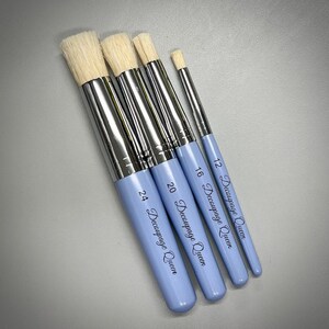 Stencil Brushes | Decoupage Queen Brush | Mixed Media Tool | Complete Set of 4