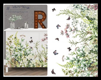 Marvelous Gardens | Rub On Furniture Transfers | Hokus Pokus | Furniture Decals | 35" x 22"