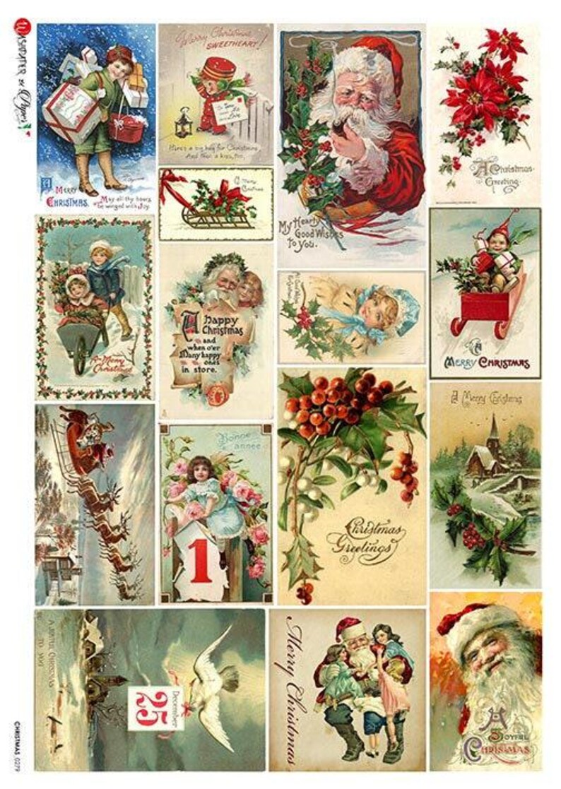 Christmas Blocks 0279 | Rice Decoupage Paper | Paper Designs image 3