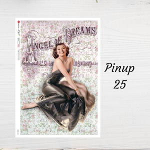 Pinup 0025 | Rice Paper Decoupage | US Paper Designs | Decoupage Paper | A4