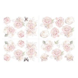 Jardin de Roses | Rub On Furniture Transfer | Hokus Pokus | Furniture Decal | 35" x 23"