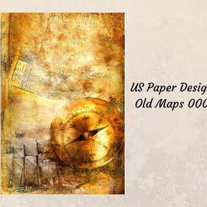 Rice Paper Decoupage | US Paper Designs |  Old Maps 0001 | A4