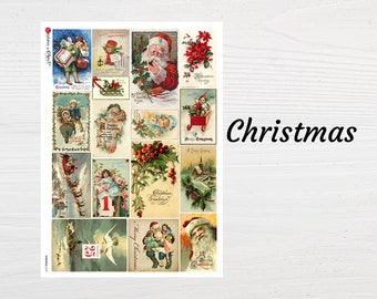 Christmas Blocks 0279 | Rice Decoupage Paper | Paper Designs