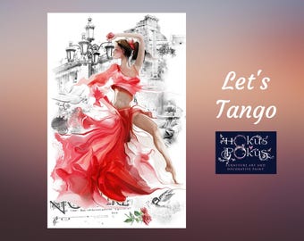 Lets Tango | Rub On Furniture Transfers | Hokus Pokus | Furniture Decals | 35 x 24