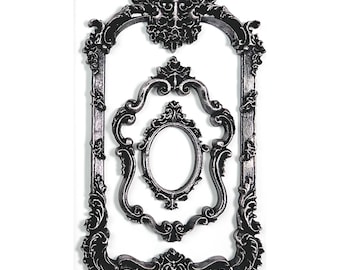 Antique Frames | Silicone Décor Moulds | Decoupage Queen | 8" x 5" | Mixed Media | Limited Edition