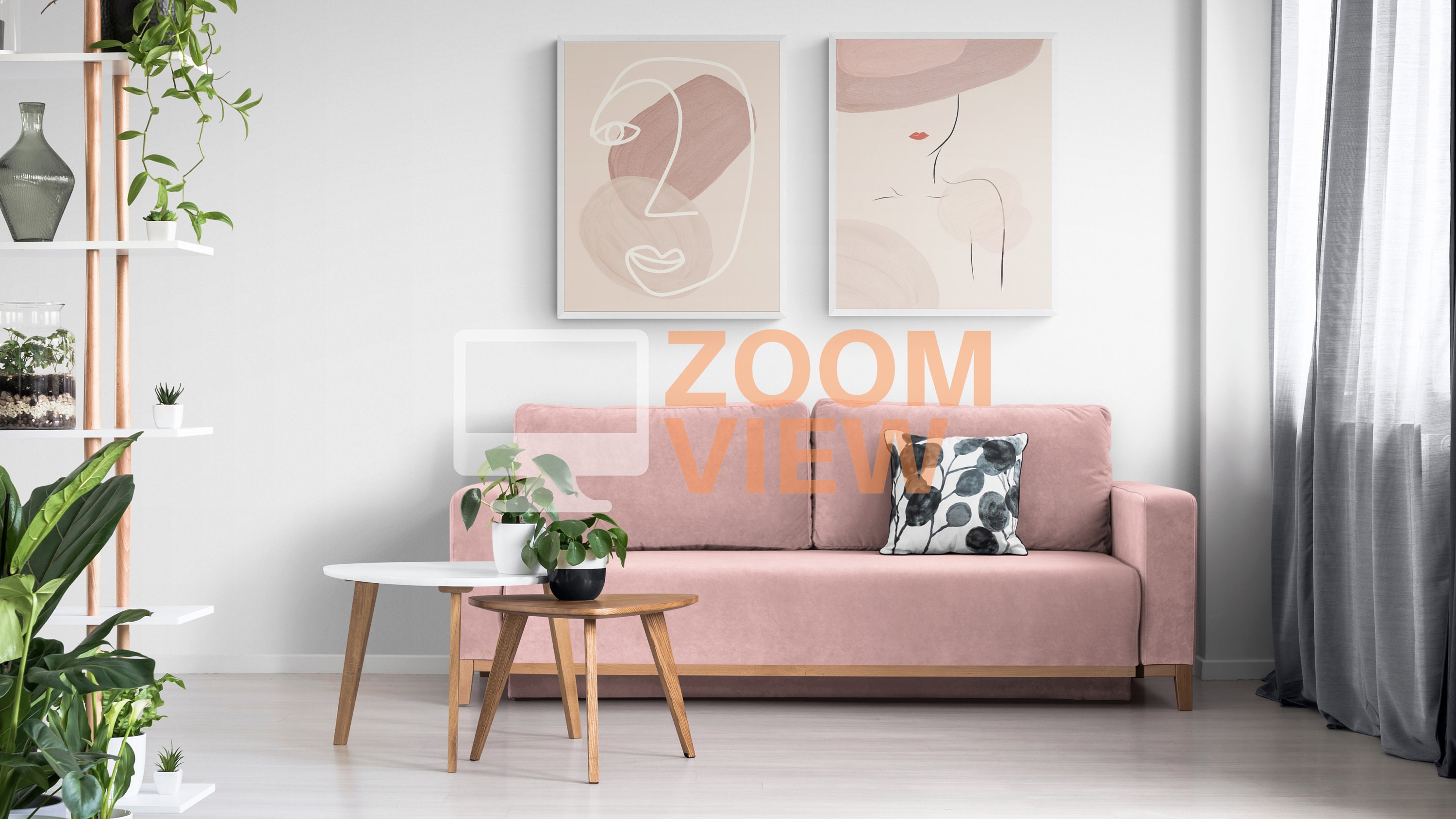 Glam Living Room II Zoom Background Set of 5 Original Art | Etsy