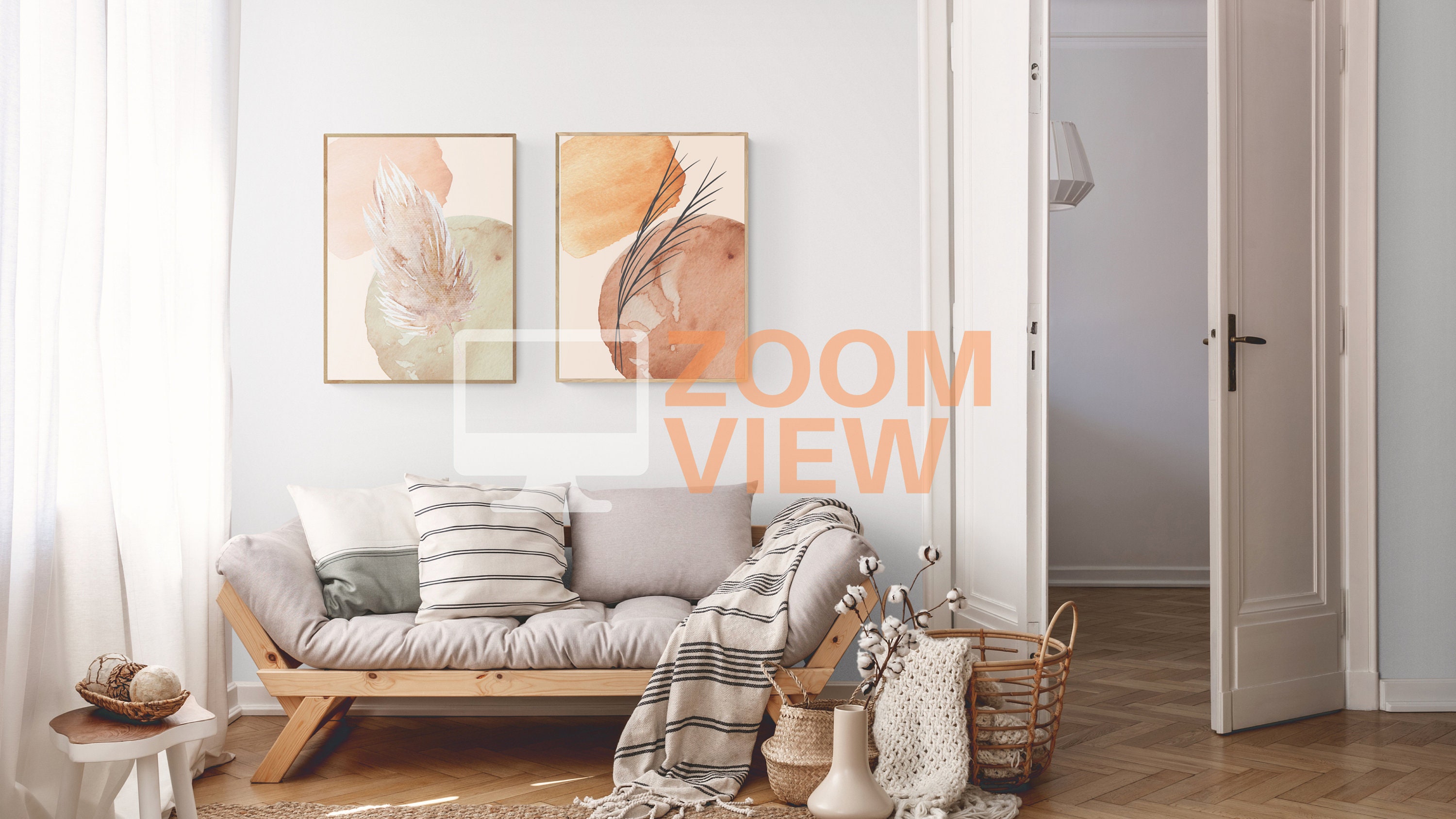 Sala de estar III Zoom Fondos Conjunto de 5 Arte Original | Etsy