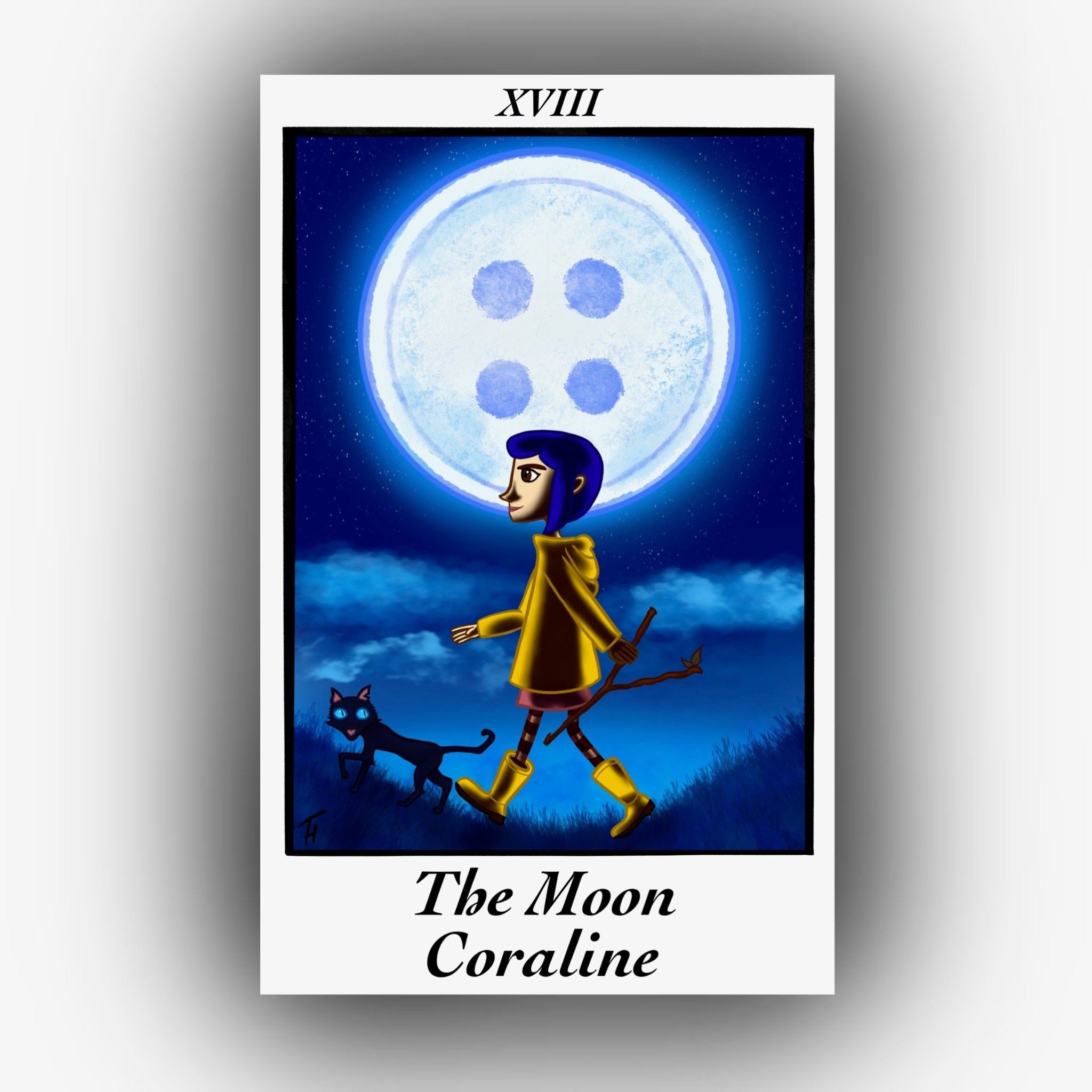Coraline The Moon Tarot Card Matte Art Print 5x7 Etsy
