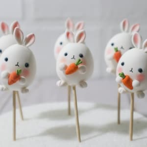 Bunny Cupcake Toppers / Lindos Cupcake Toppers / Pack de 6 / Cartoon Cupcake Toppers / Fiesta de cumpleaños / Regalo de cumpleaños / Easter Cupcake Toppers