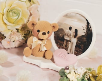 Lovely Teddy Bear Valentine's Day Gift | Picture Frame | Custom Valentine's Day Gift | 100% Handmade Decor | Adorable Gift for Him & Her