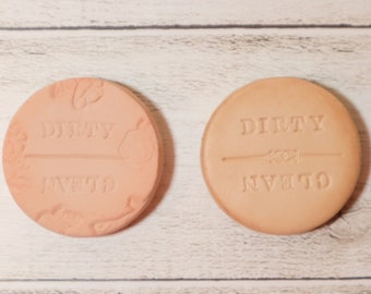 Rustic Clean or Dirty Magnet for Dishwasher | 100% Handmade | Artisan/Simple Design | Home Decor | Vintage Magnet | Housewarming