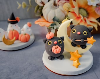 Adorable Cats Autumn Decor | Fall Autumn Decor | Halloween Decor | Handmade Cute Cats Home Decor | Halloween | 100% Handmade