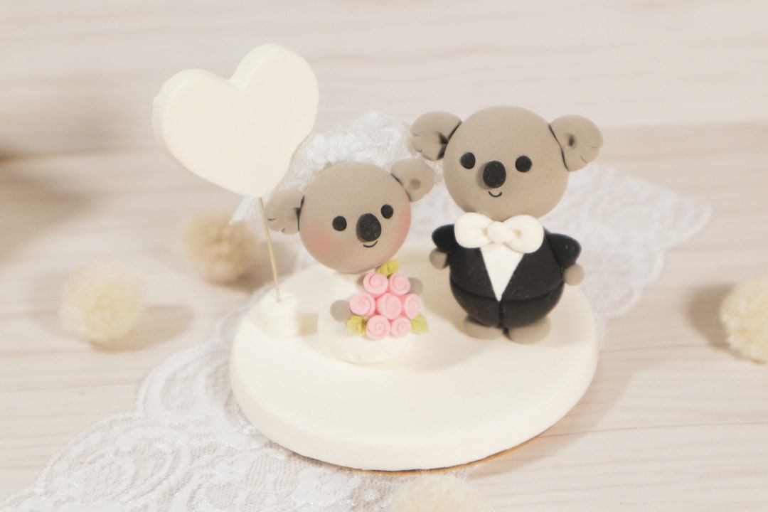 Customized Koala Wedding Cake Topper Cute Handmade Cake Topper Wedding Cake Accessory Customized