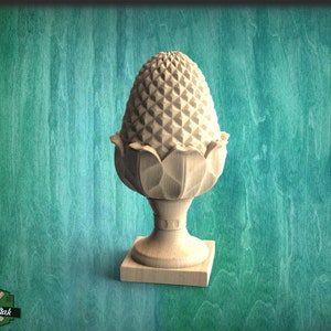 Antique Newel Post Cap, 1pc, classical style, baroque style, wooden top, top of the pillar