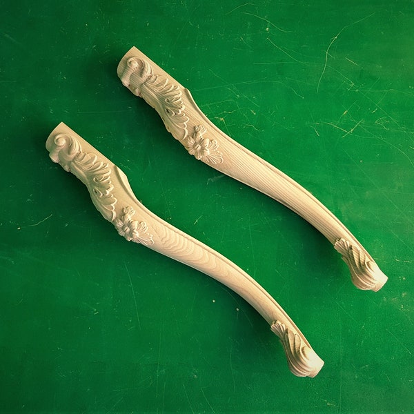 Carved Cabriole Legs, Set 2pc, for the table, classic style legs, baroque legs, wooden legs