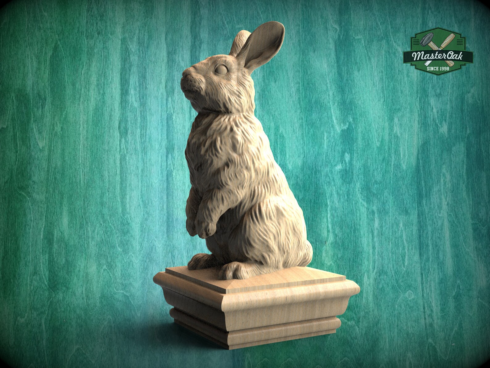 Rabbit Wooden Finial for Staircase Newel Post Rabbit Finial Etsy