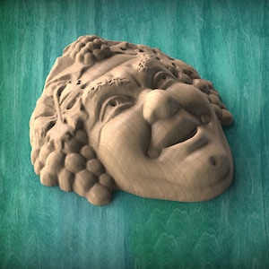 Custom order 19cm size, Bacchus,  Dionysus, the god of wine, 1pc wood decor unfinished